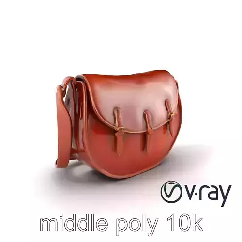 Vintage Saddle Bag Crescent Silhouette Leather model pack