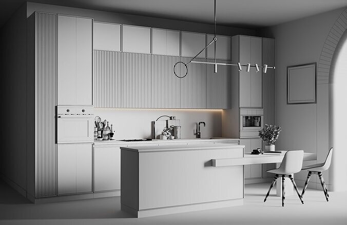 Kitchen 02 3D model 2