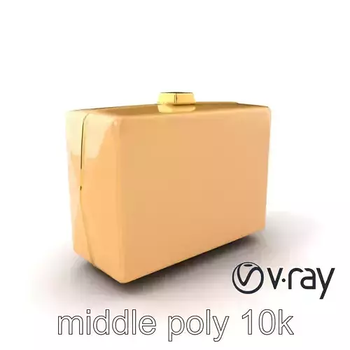 Chic Box Clutch Metallic Geometric model pack Low-poly 3D model