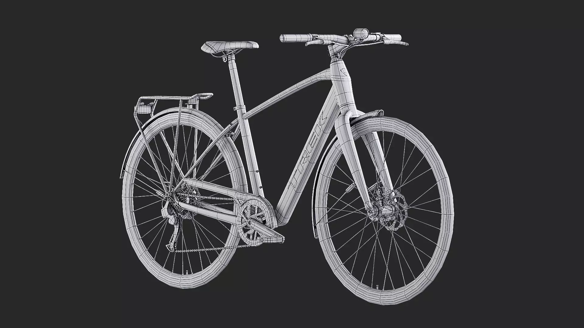 Trek FX 2 Hybrid Bicycle Low-poly 3D model_9