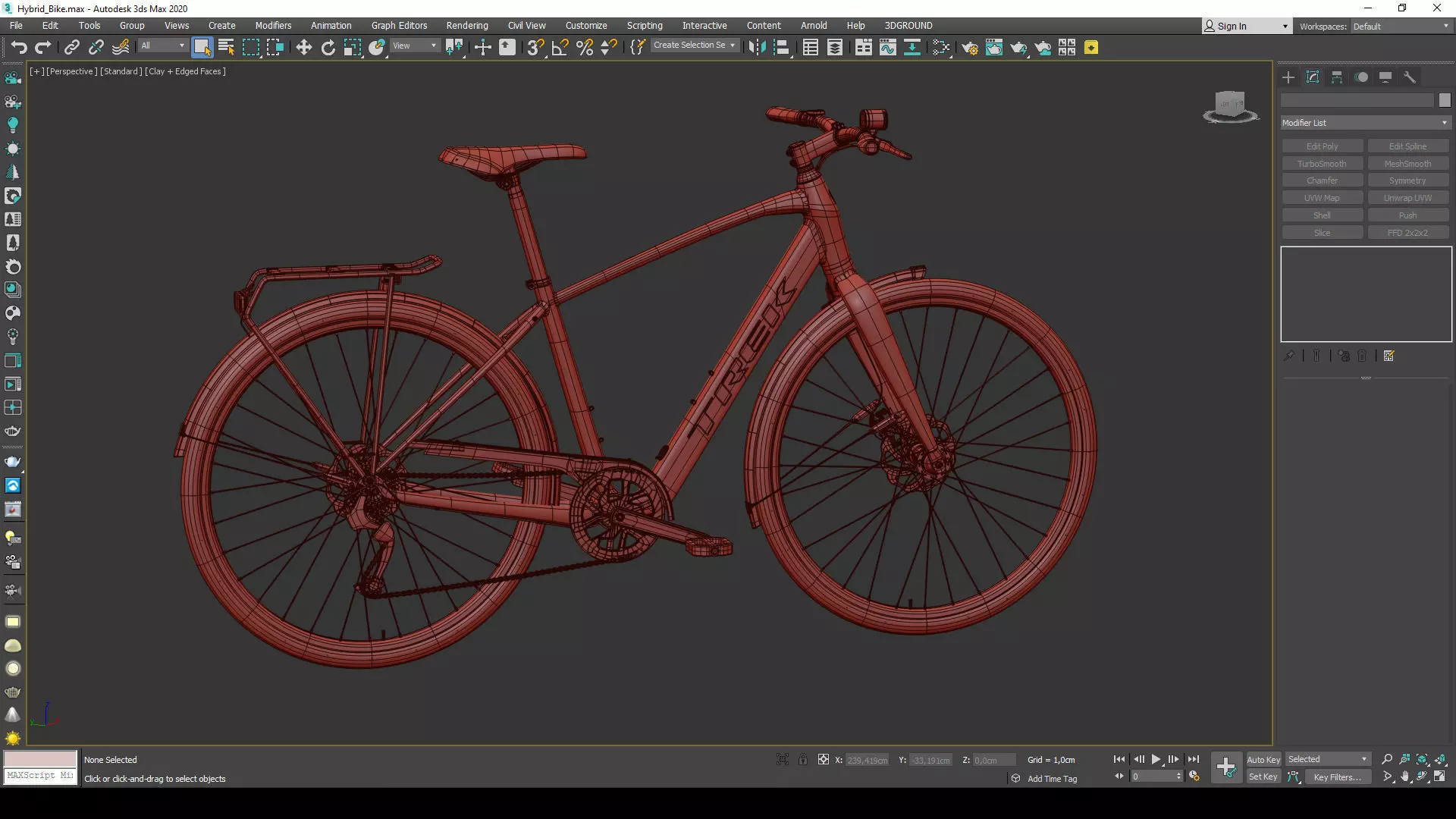 Trek FX 2 Hybrid Bicycle Low-poly 3D model_12