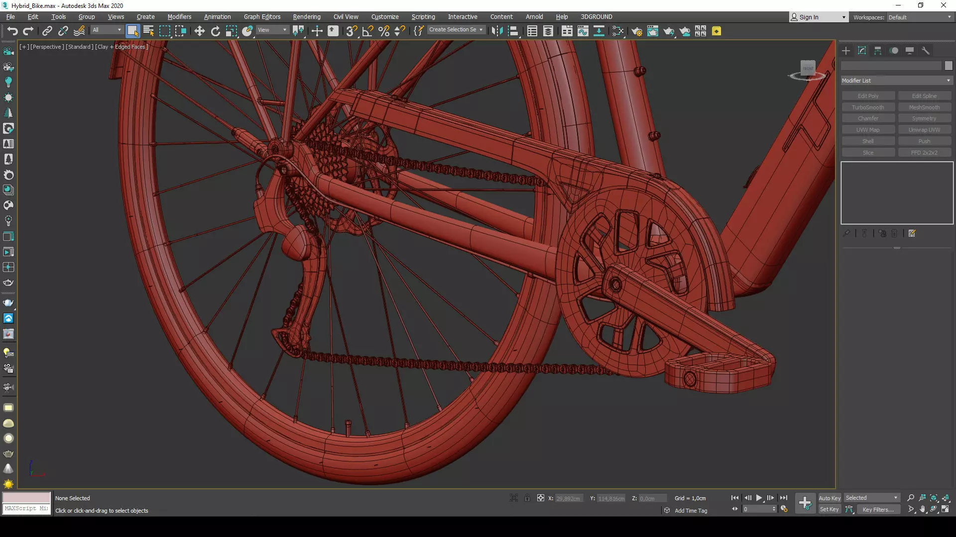 Trek FX 2 Hybrid Bicycle Low-poly 3D model_15