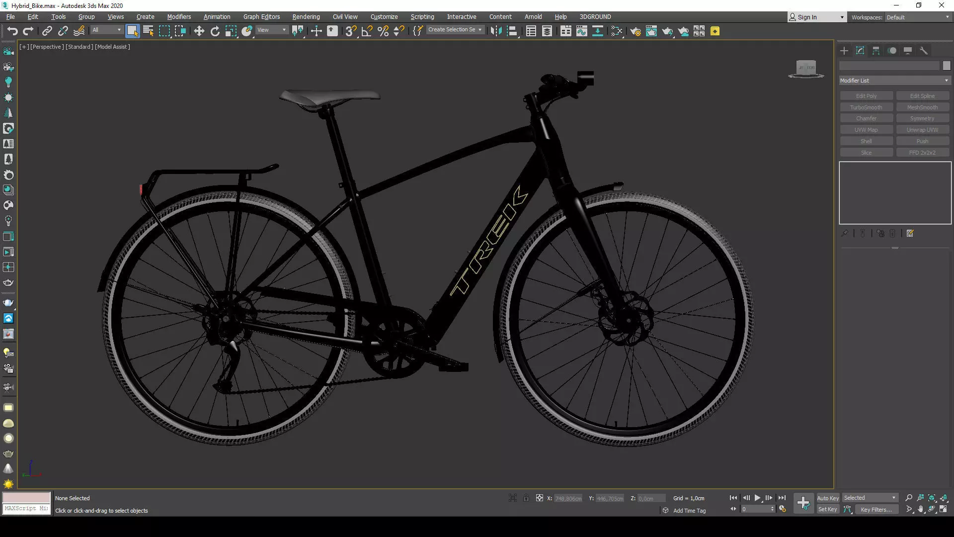 Trek FX 2 Hybrid Bicycle Low-poly 3D model_17