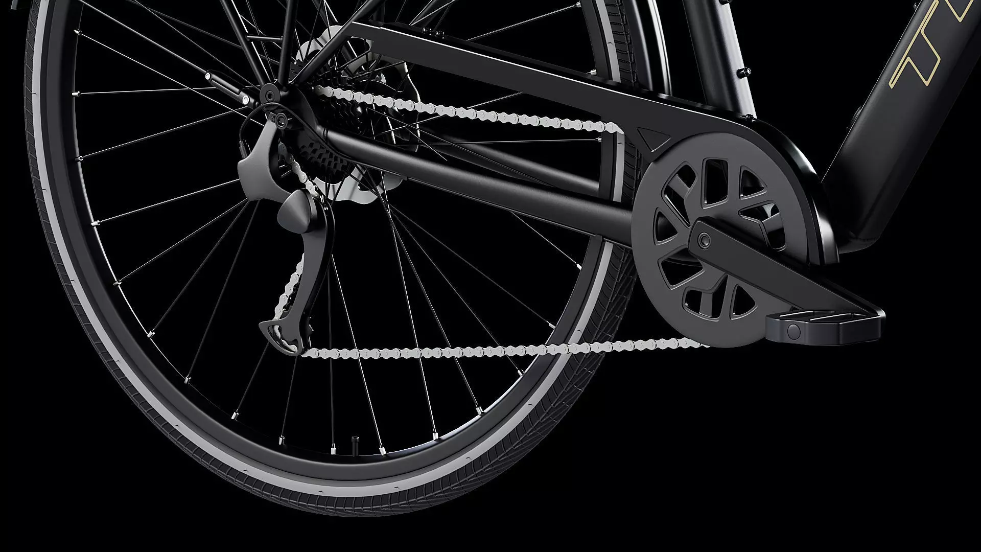 Trek FX 2 Hybrid Bicycle Low-poly 3D model_5