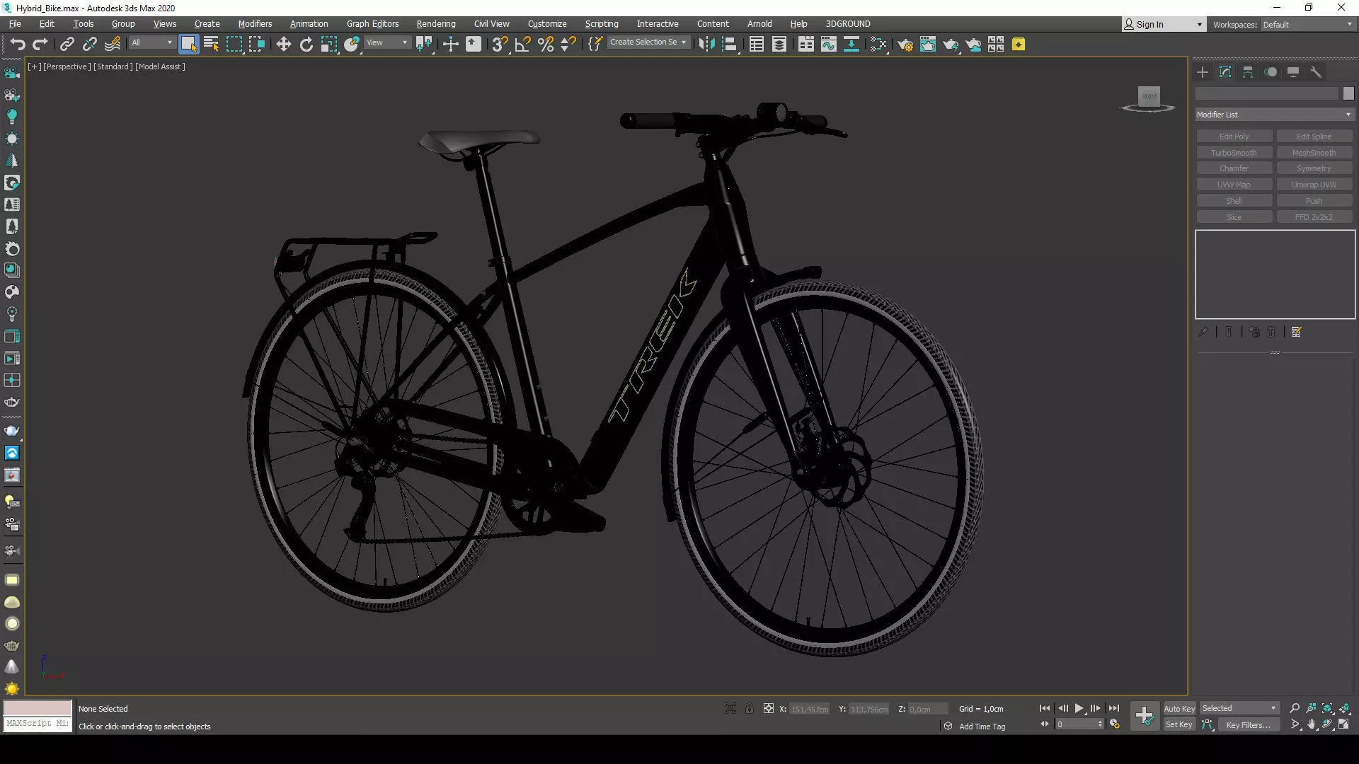 Trek FX 2 Hybrid Bicycle Low-poly 3D model_18