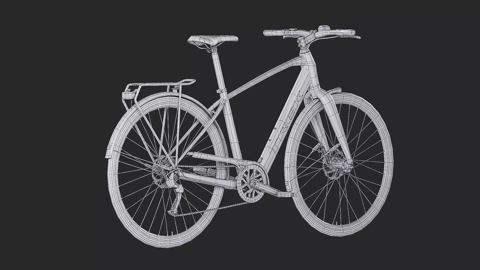 Trek FX 2 Hybrid Bicycle Low-poly 3D model_10