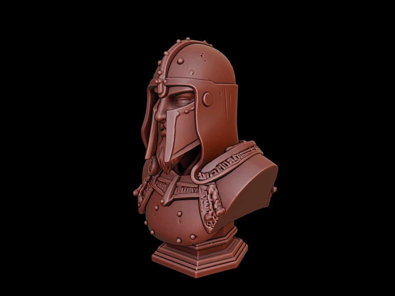 knight Bust 3D print model_2