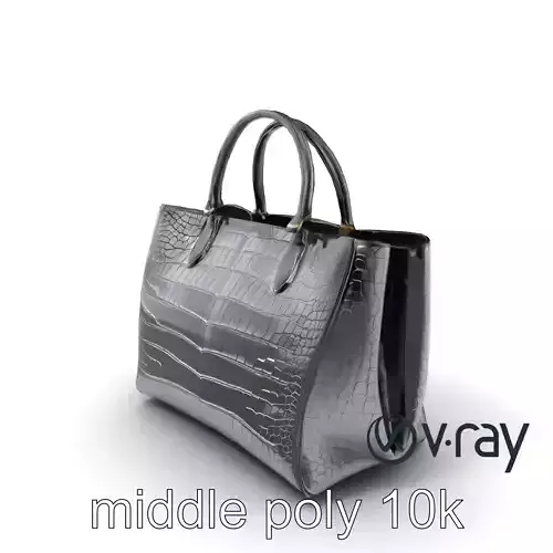Crocodile Embossed Tote Bag Luxurious model pack Low-poly 3D model