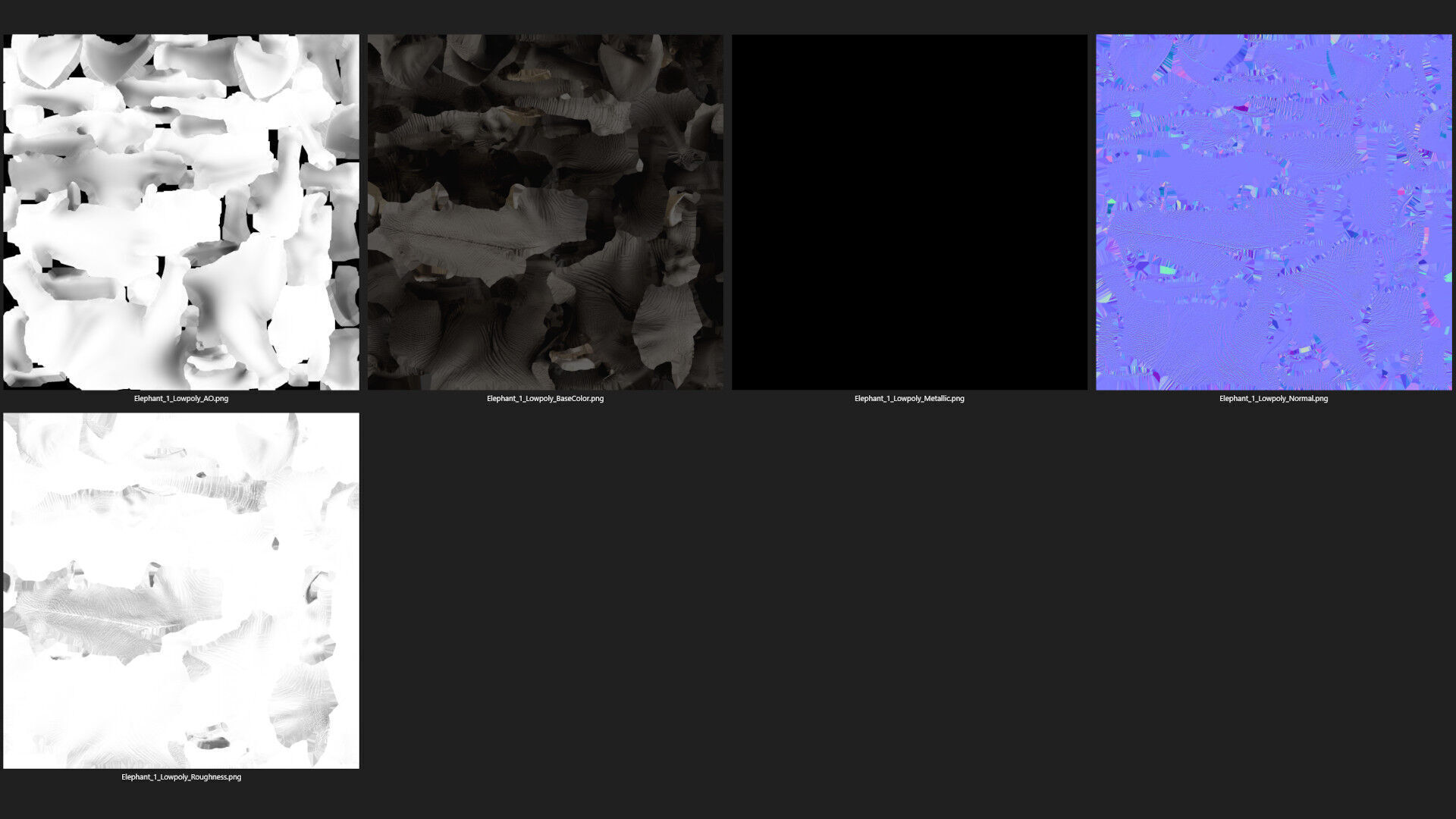 Elephant 1 Lowpoly Low-poly 3D model_8