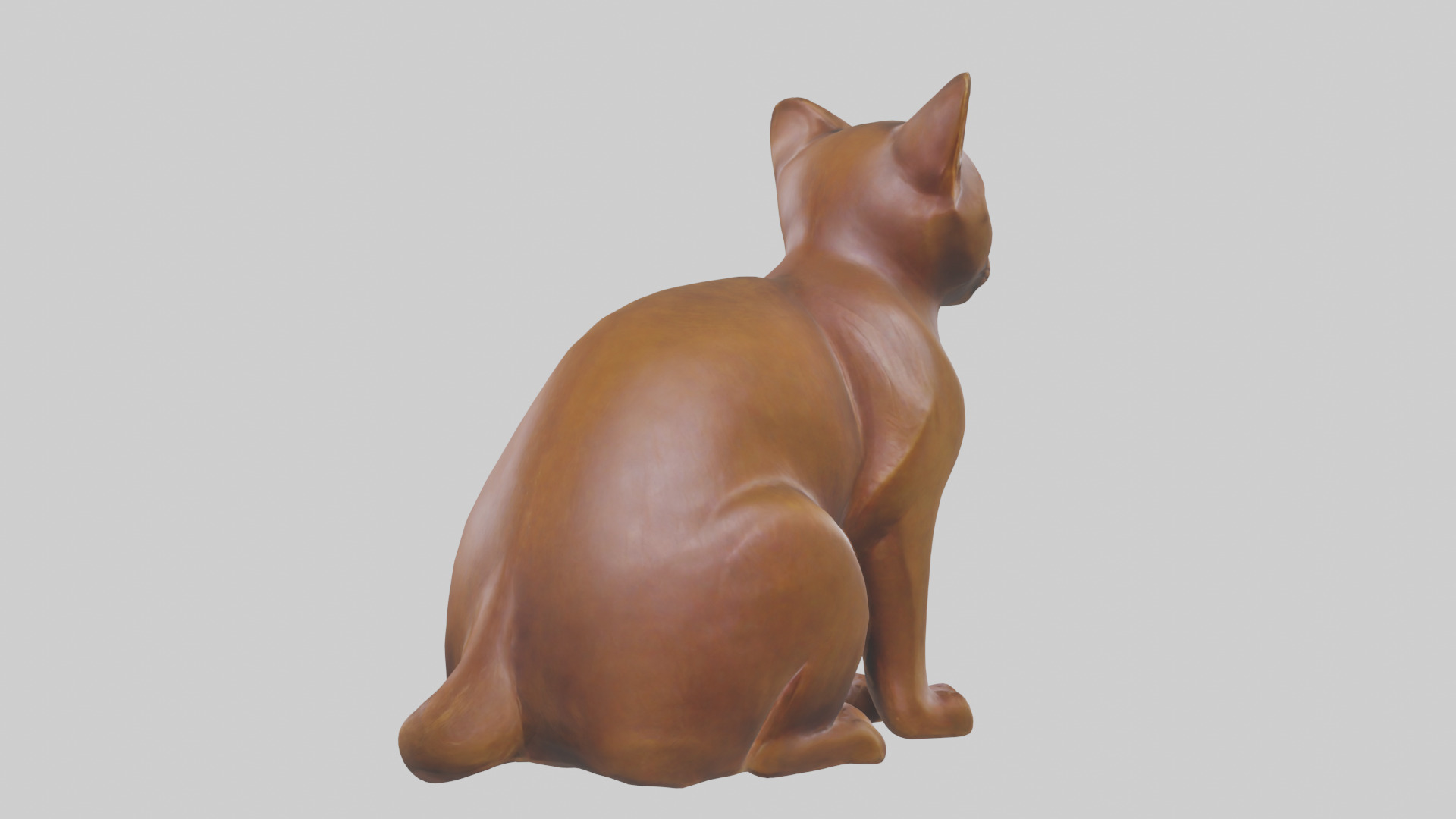 Burmese Cat statue model Low-poly 3D model_2