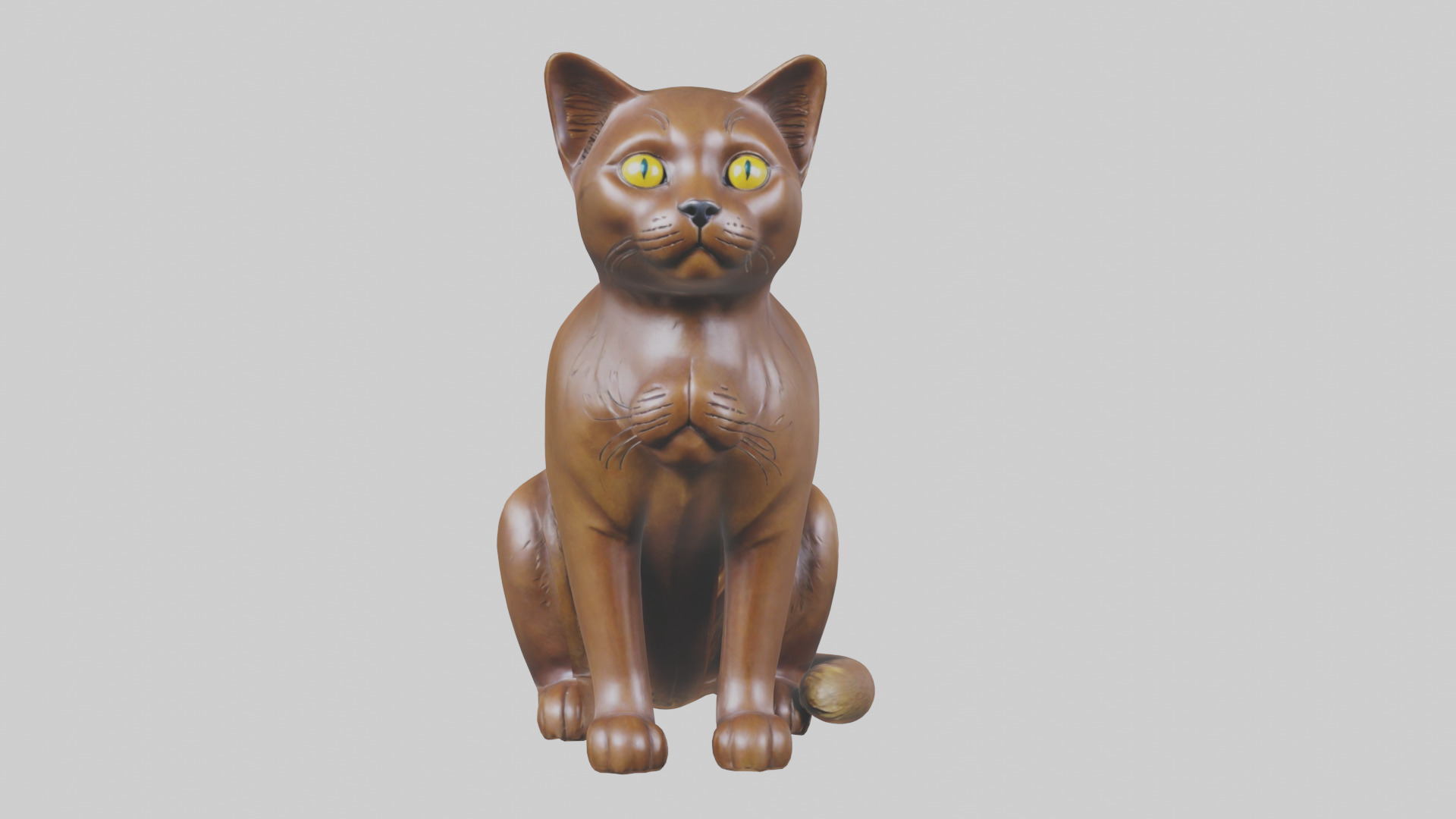 Burmese Cat statue model Low-poly 3D model_17