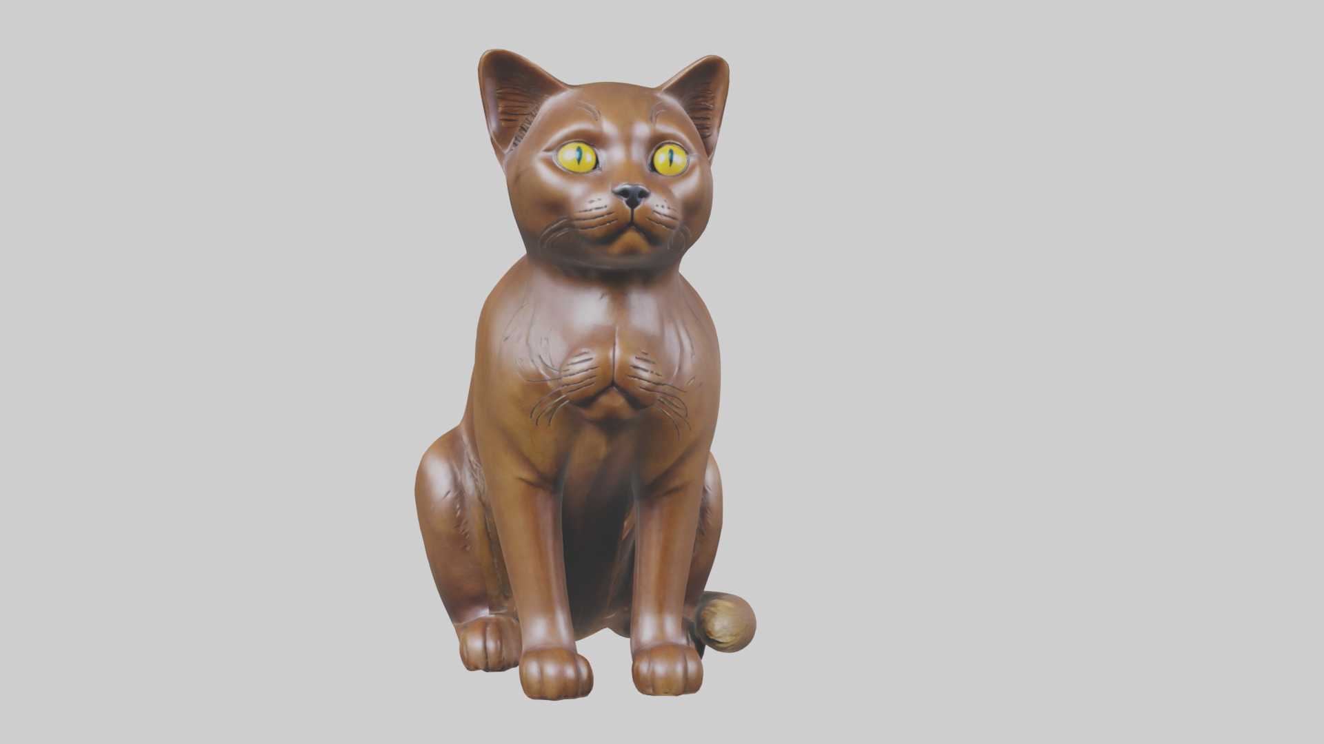 Burmese Cat statue model Low-poly 3D model_18