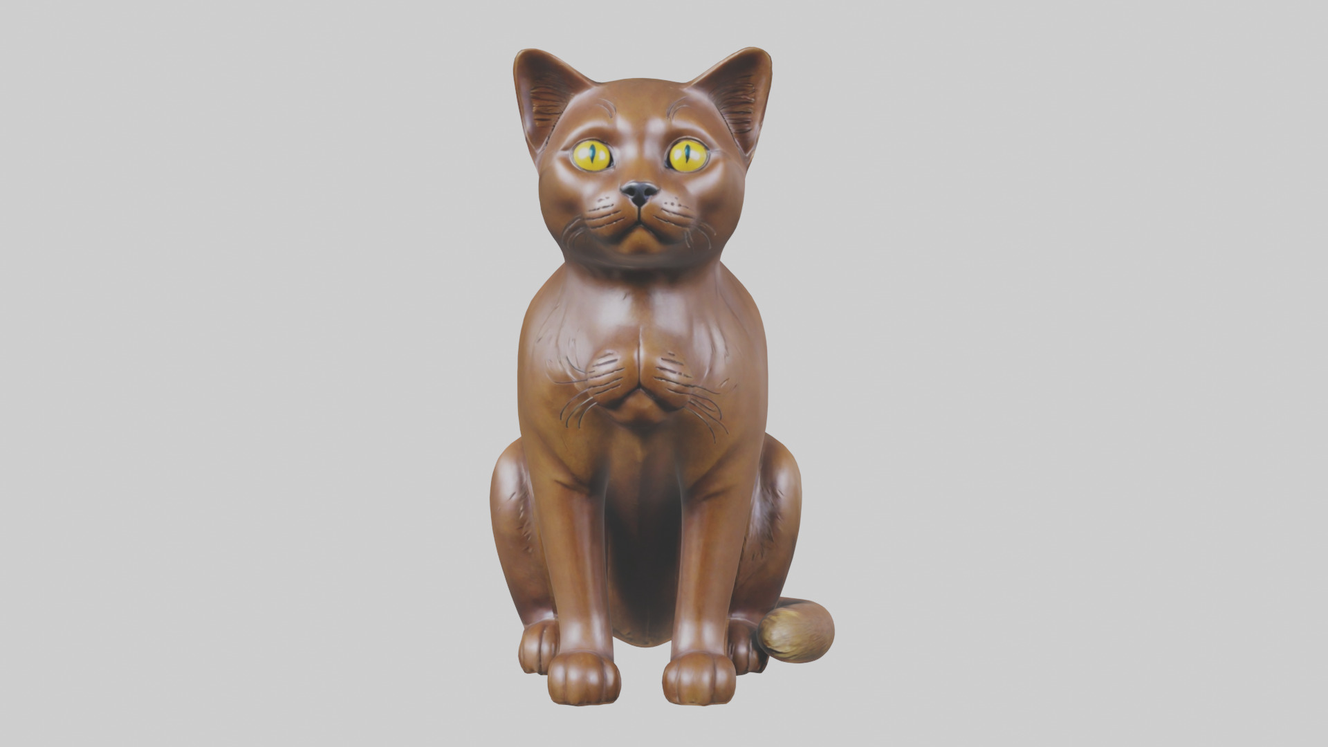 Burmese Cat statue model Low-poly 3D model_9