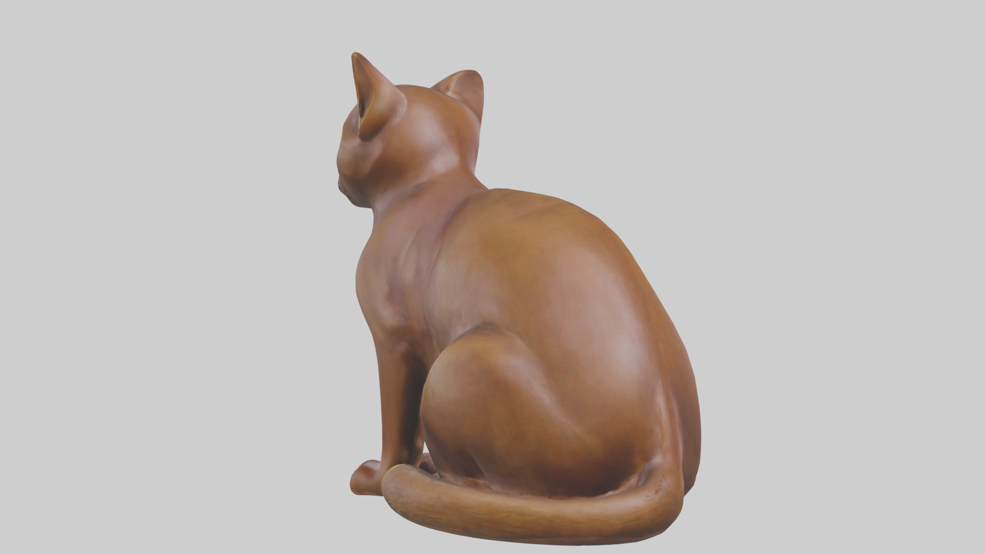 Burmese Cat statue model Low-poly 3D model_1