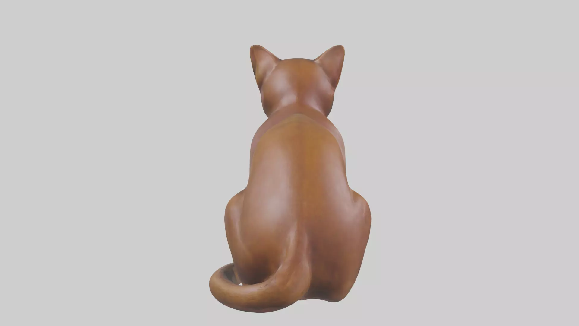 Burmese Cat statue model Low-poly 3D model_0