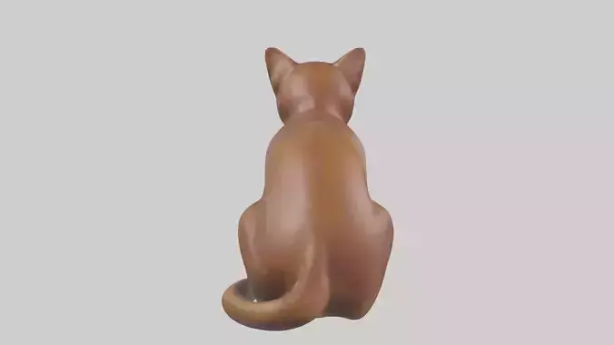 Burmese Cat statue model Low-poly 3D model