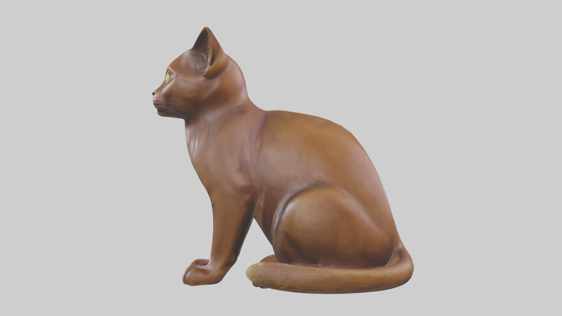 Burmese Cat statue model Low-poly 3D model_22