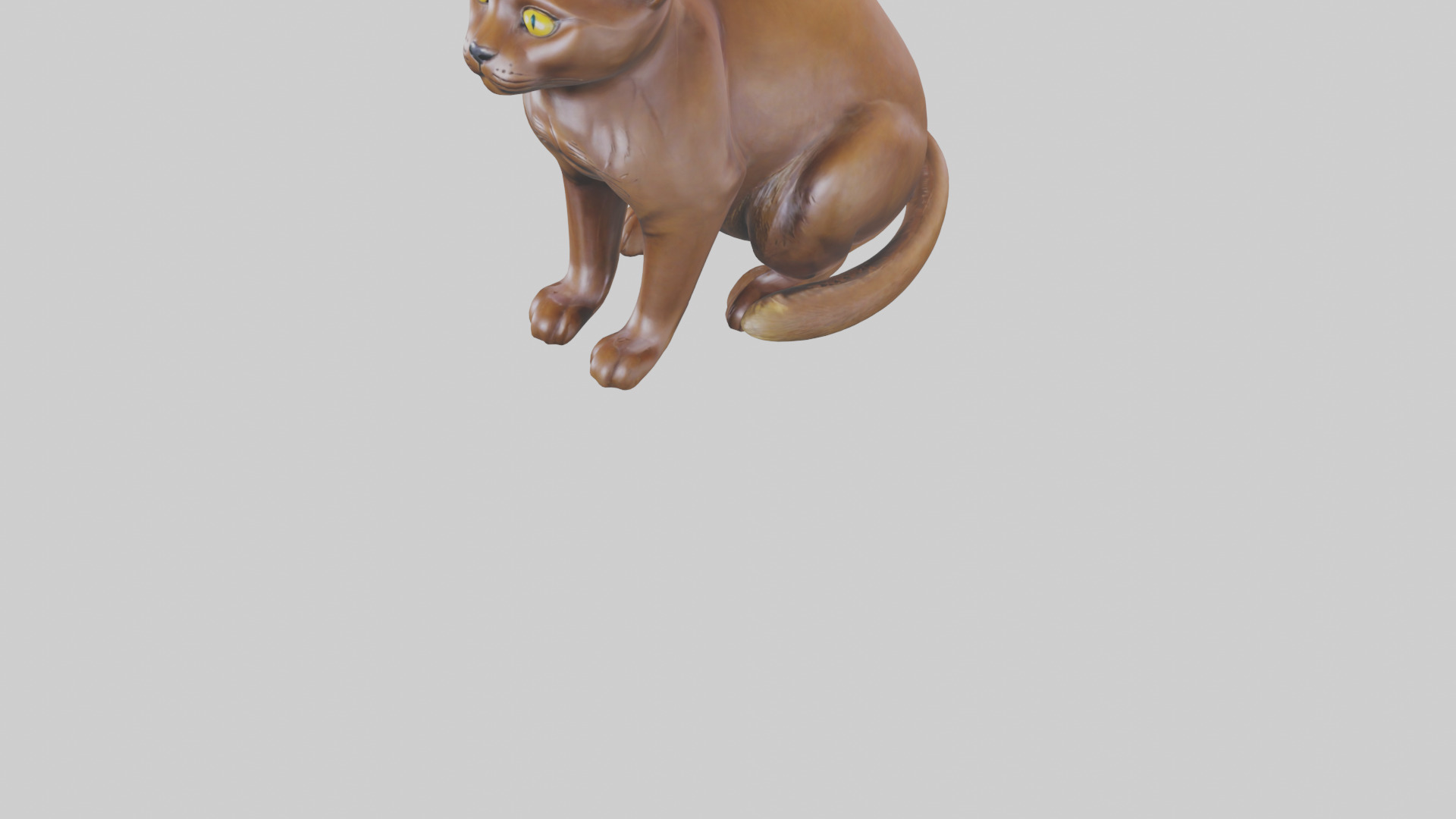 Burmese Cat statue model Low-poly 3D model_5