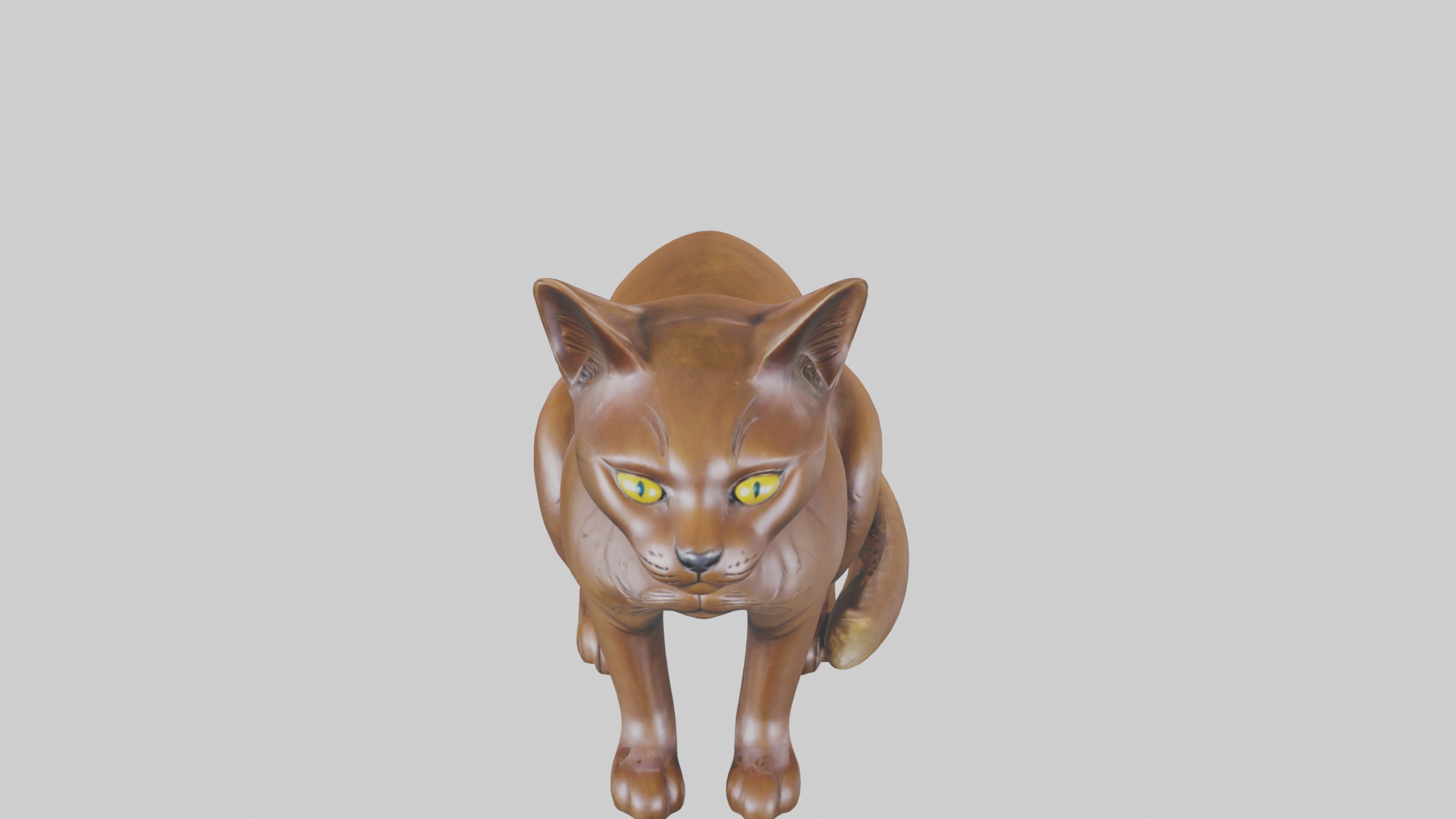Burmese Cat statue model Low-poly 3D model_26