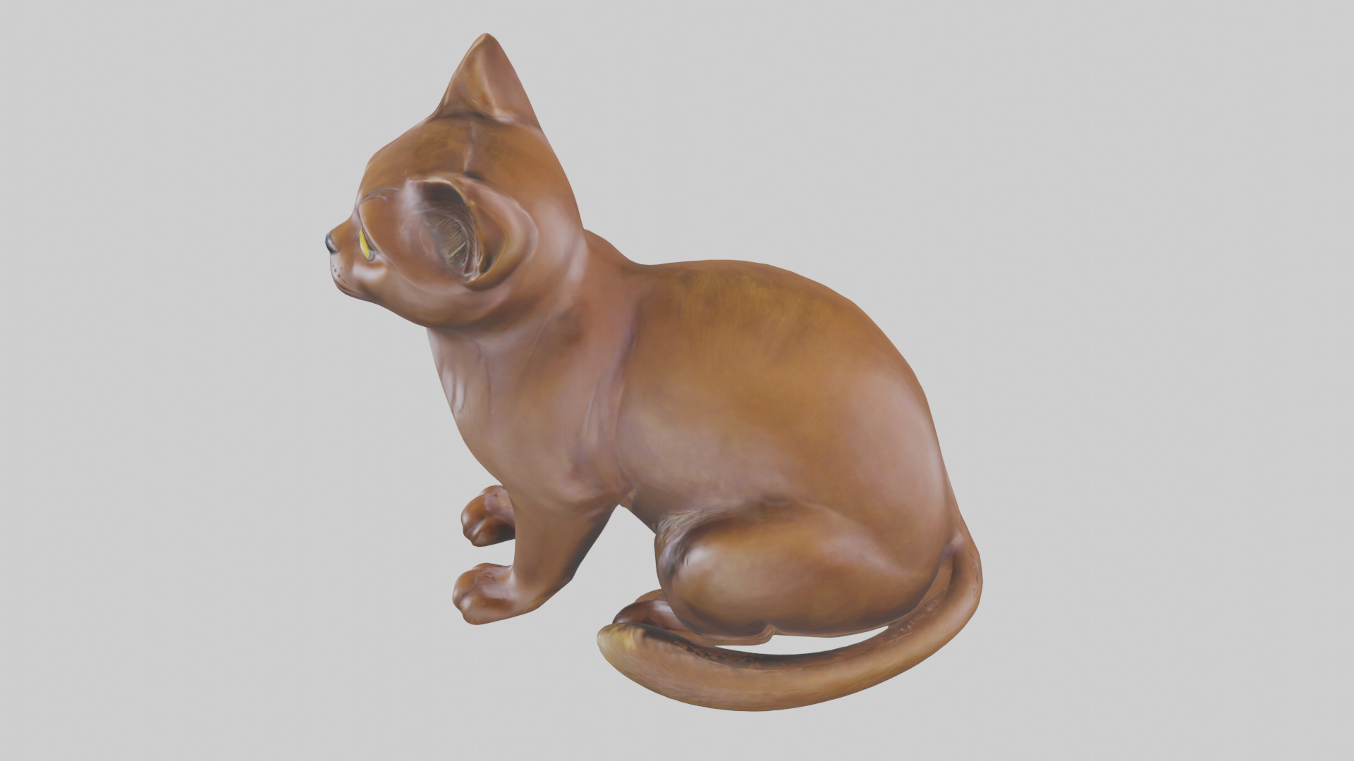Burmese Cat statue model Low-poly 3D model_27