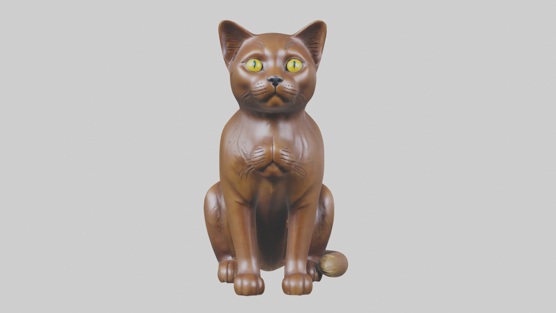 Burmese Cat statue model Low-poly 3D model_19