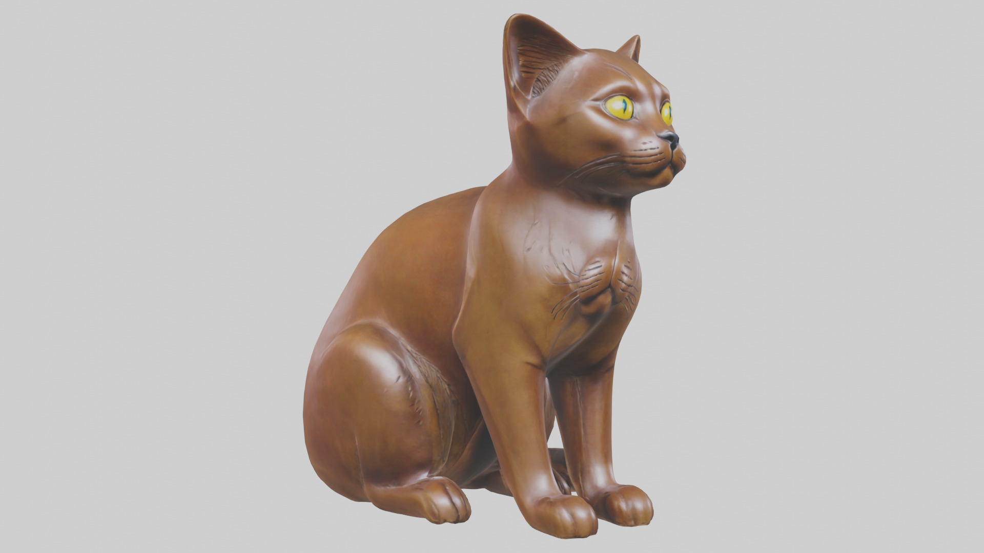 Burmese Cat statue model Low-poly 3D model_16