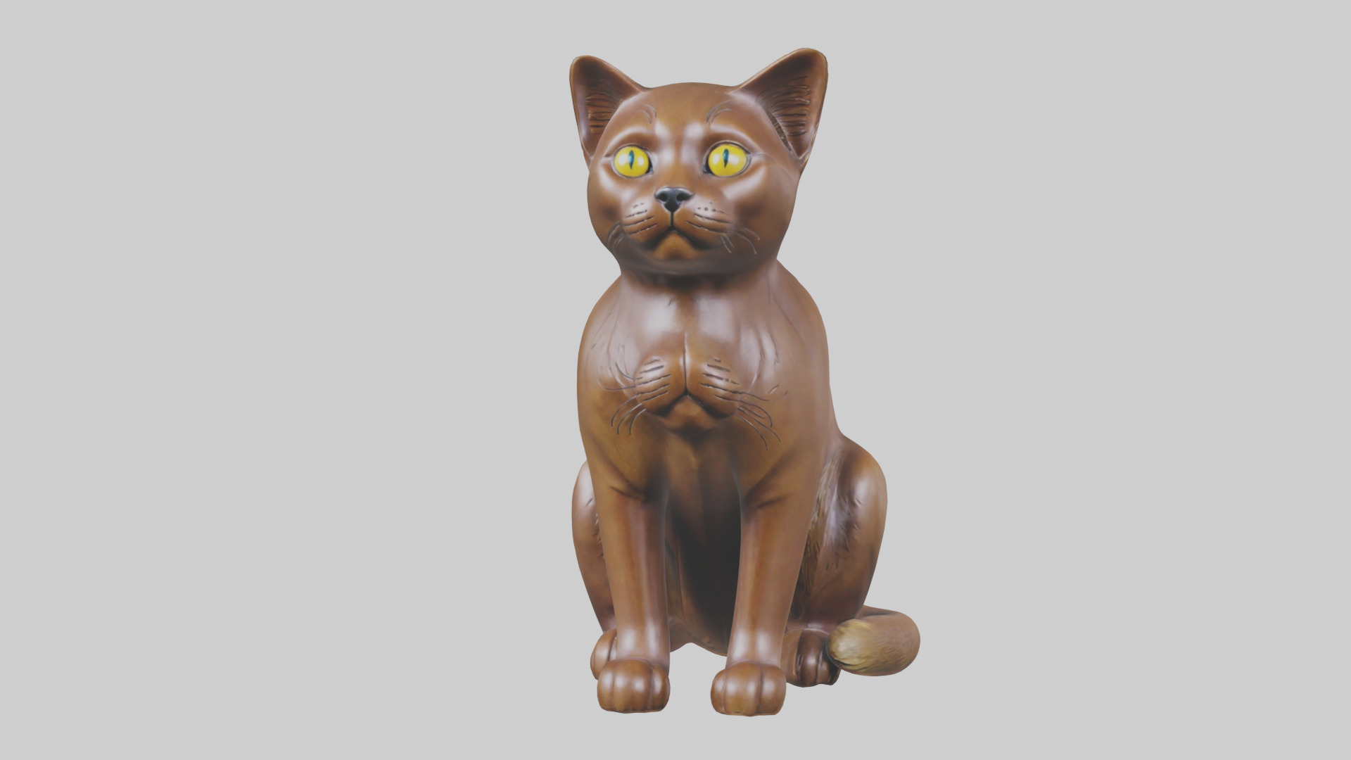 Burmese Cat statue model Low-poly 3D model_15