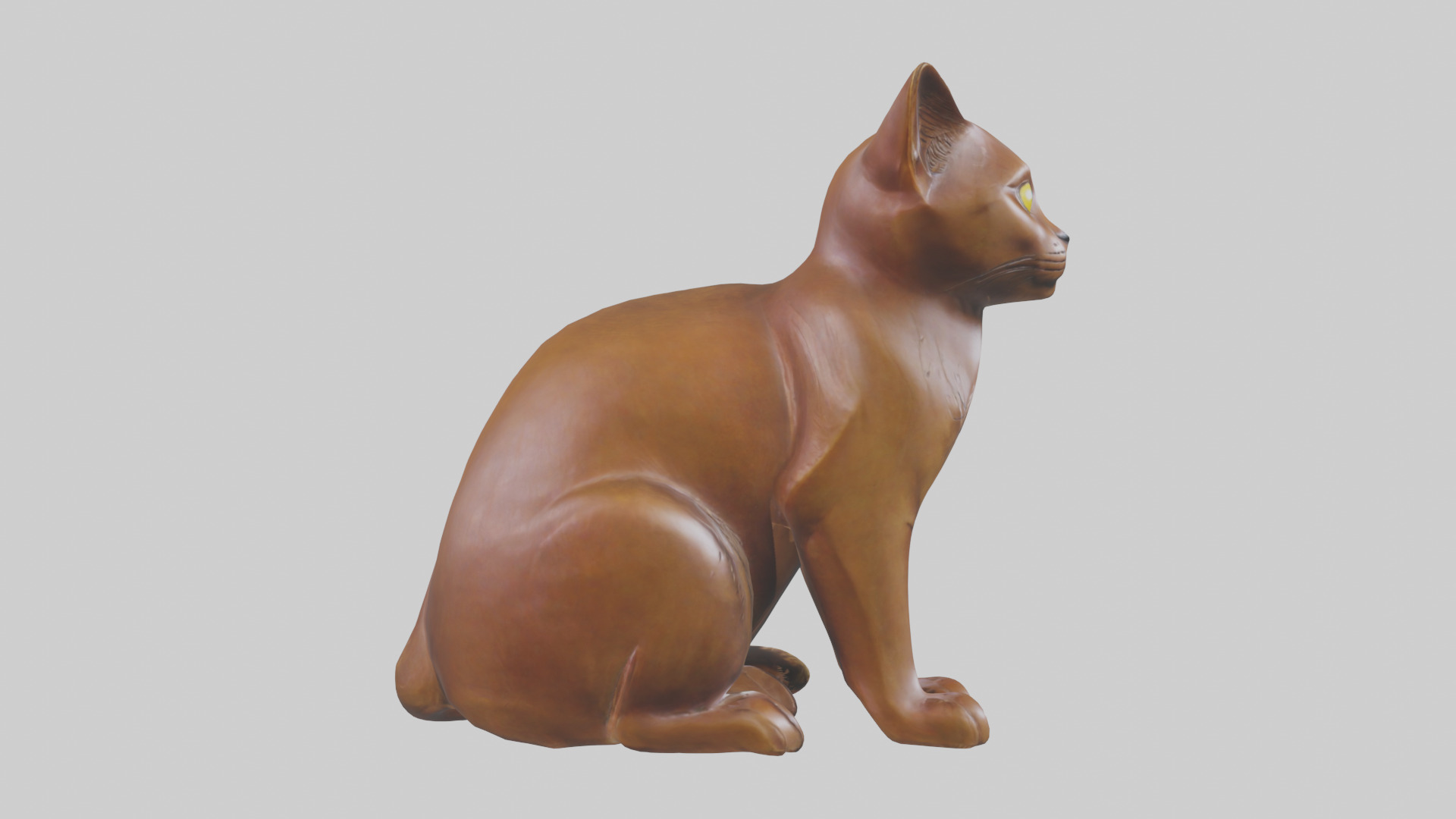 Burmese Cat statue model Low-poly 3D model_23