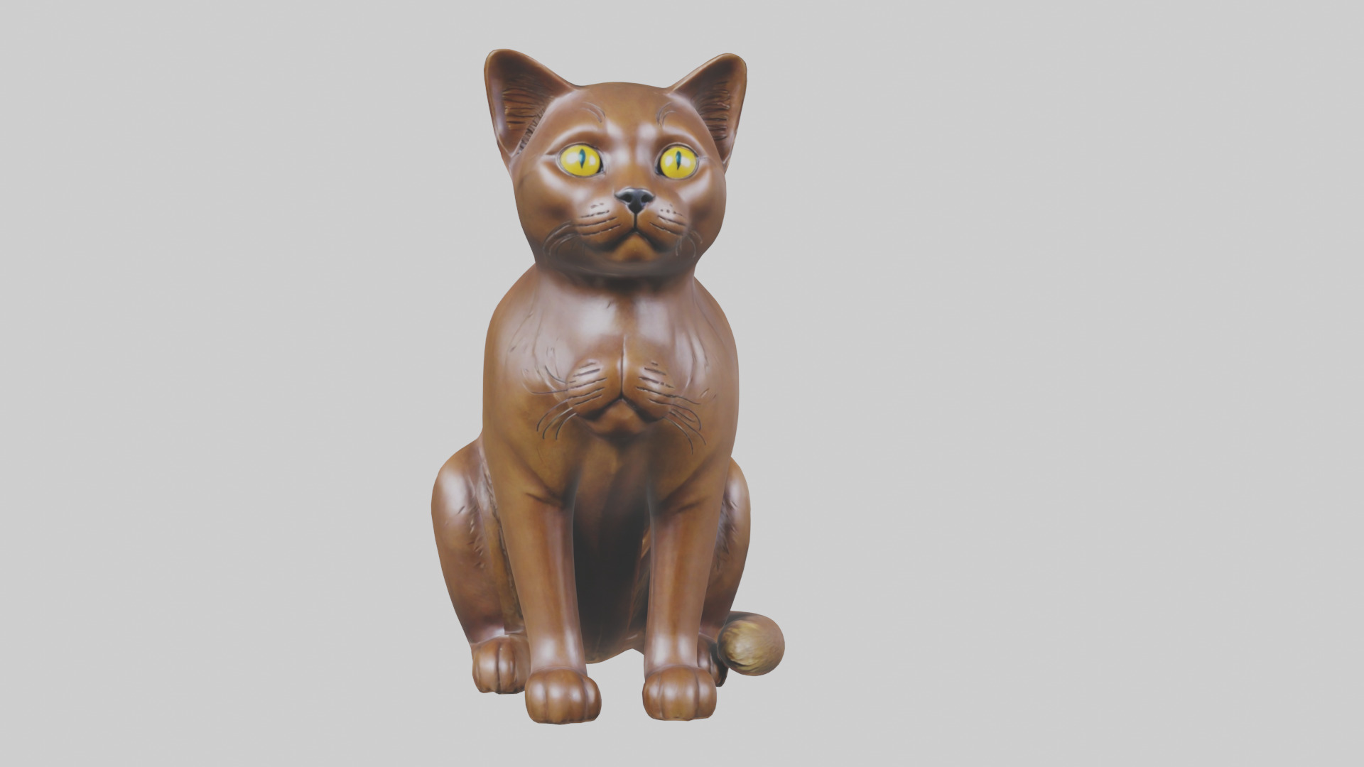 Burmese Cat statue model Low-poly 3D model_20