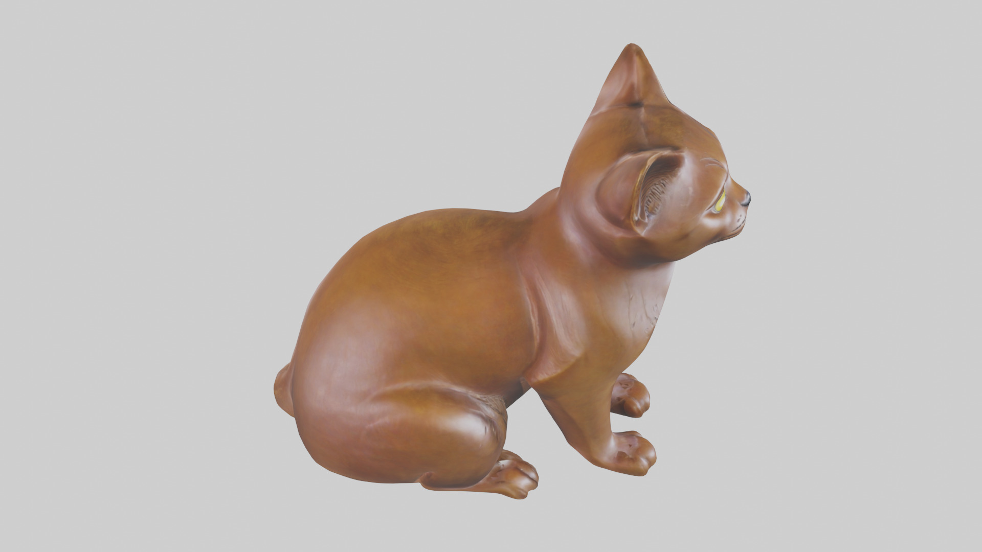 Burmese Cat statue model Low-poly 3D model_28
