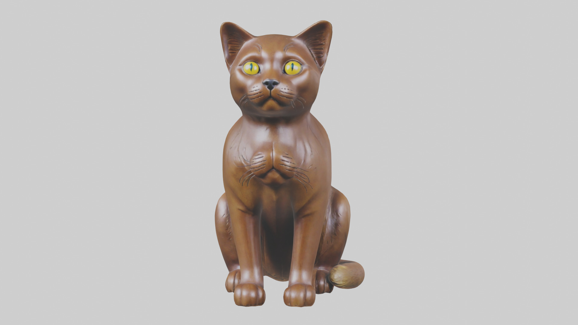 Burmese Cat statue model Low-poly 3D model_14