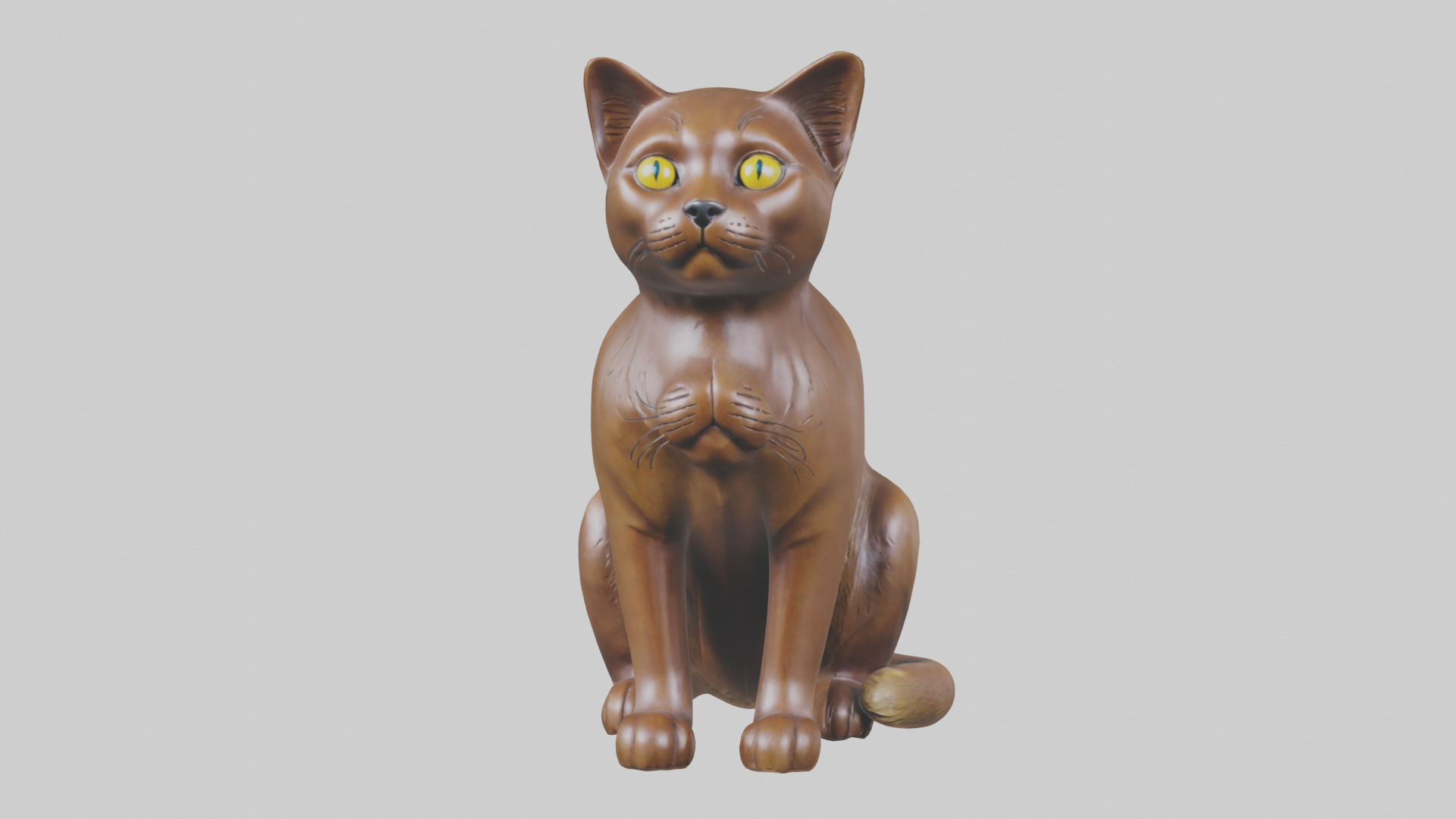 Burmese Cat statue model Low-poly 3D model_12