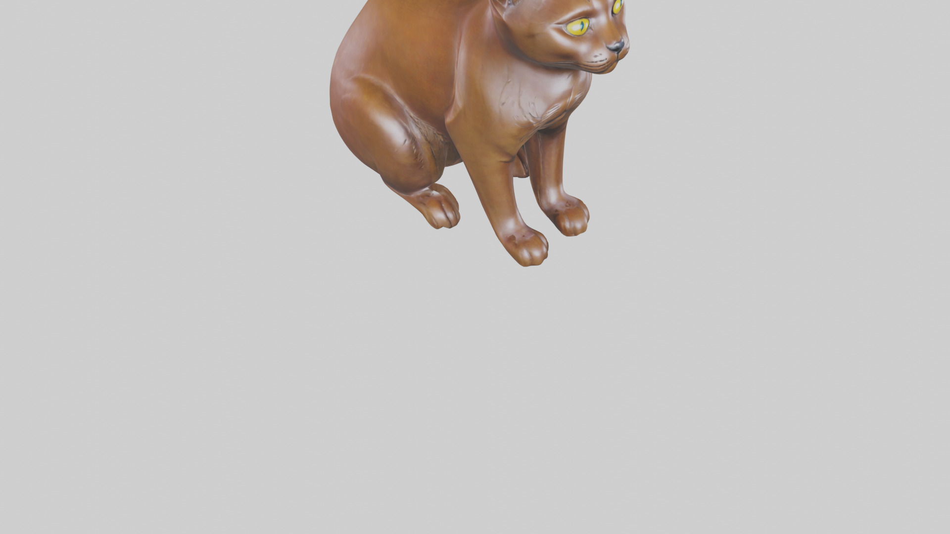Burmese Cat statue model Low-poly 3D model_6