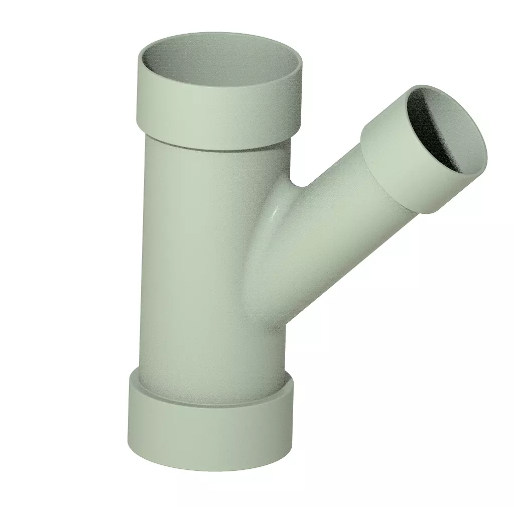 PVC Plumbing Reducing Y Fitting 3D print model_0