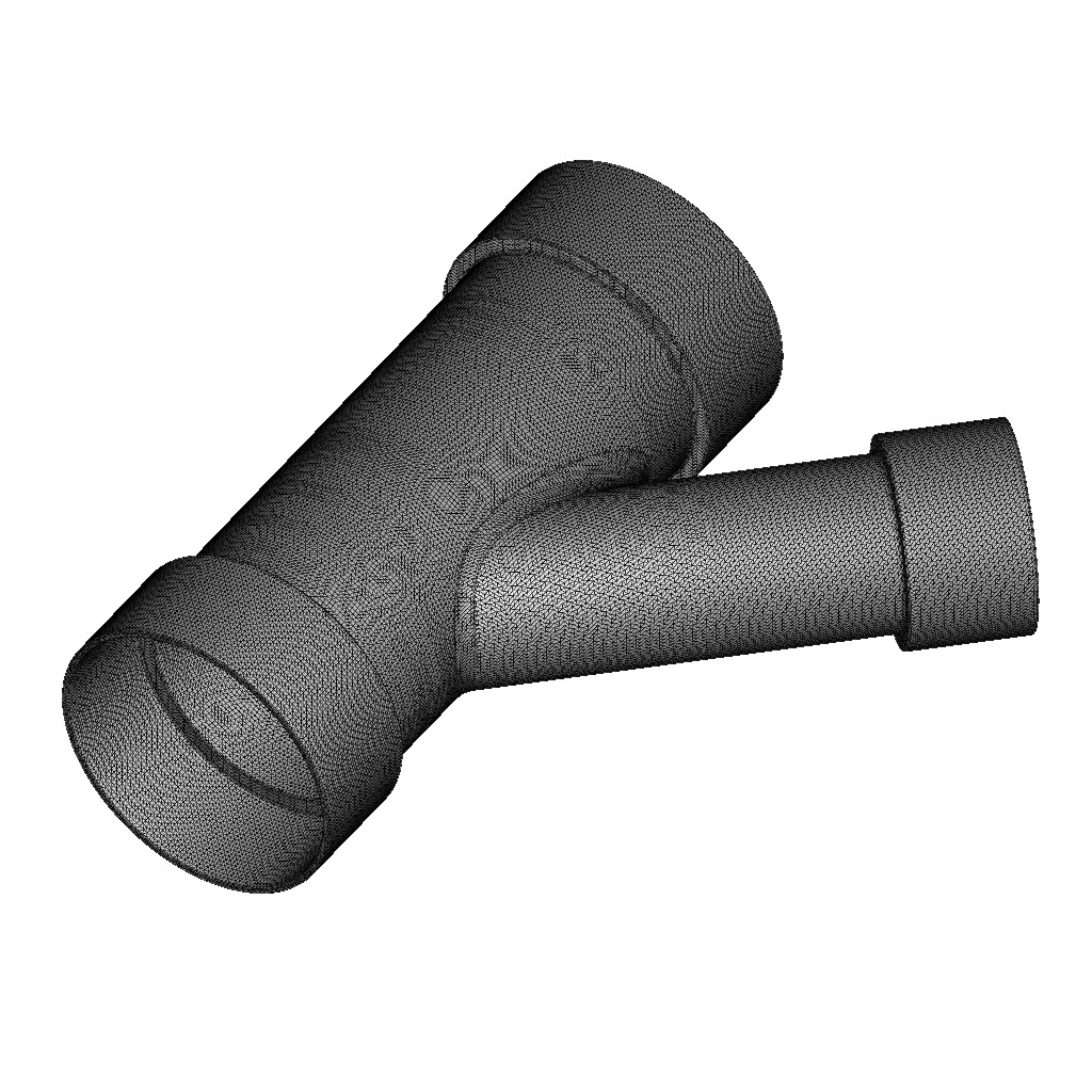 PVC Plumbing Reducing Y Fitting 3D print model_3