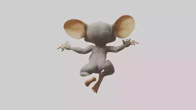 Bush Baby leaping model Low-poly 3D model