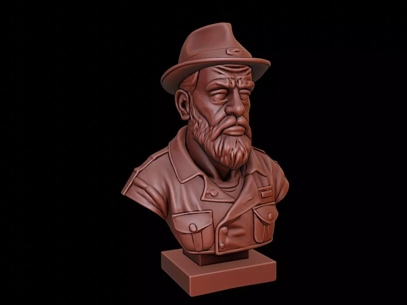 Archaeologist Bust 3D print model_0