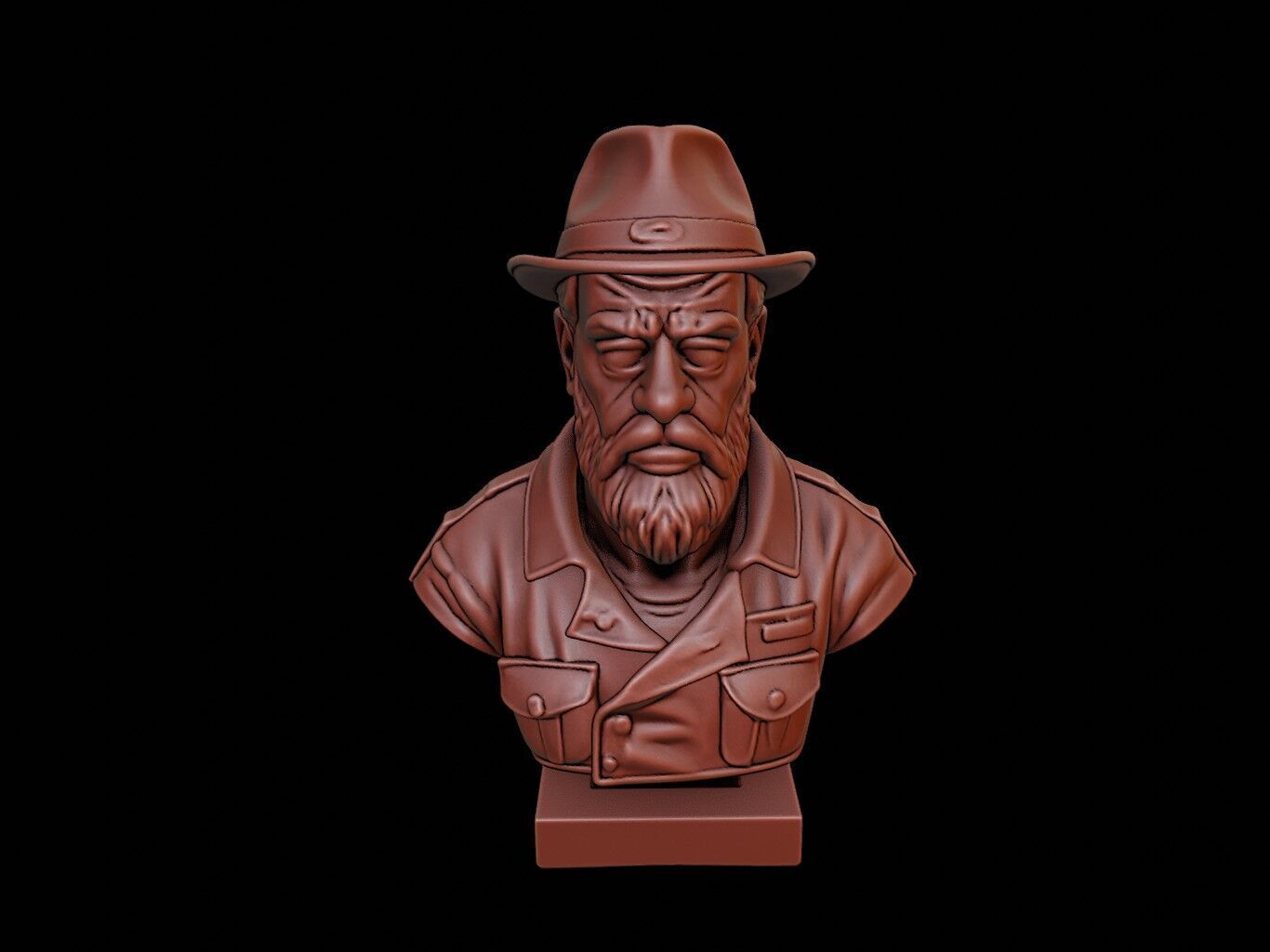 Archaeologist Bust 3D print model_1