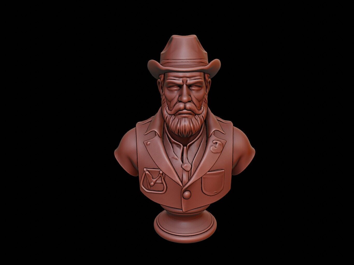 Archaeologist Bust 3D print model_1