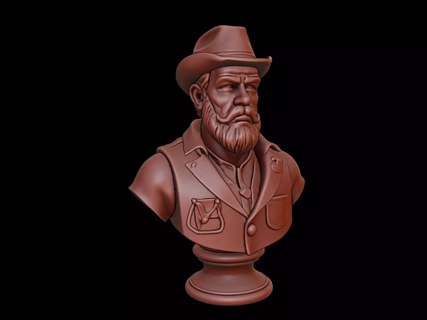 Archaeologist Bust 3D print model_0
