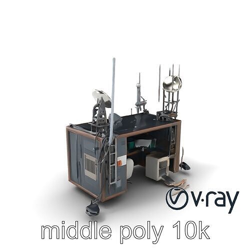 Torn-Down Radio Tower Ruins model pack Low-poly 3D model