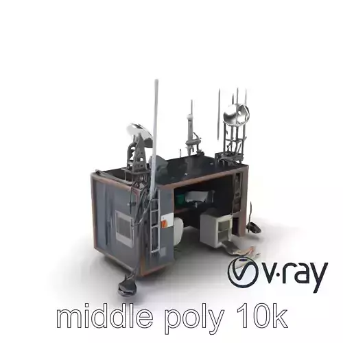 Torn-Down Radio Tower Ruins model pack Low-poly 3D model