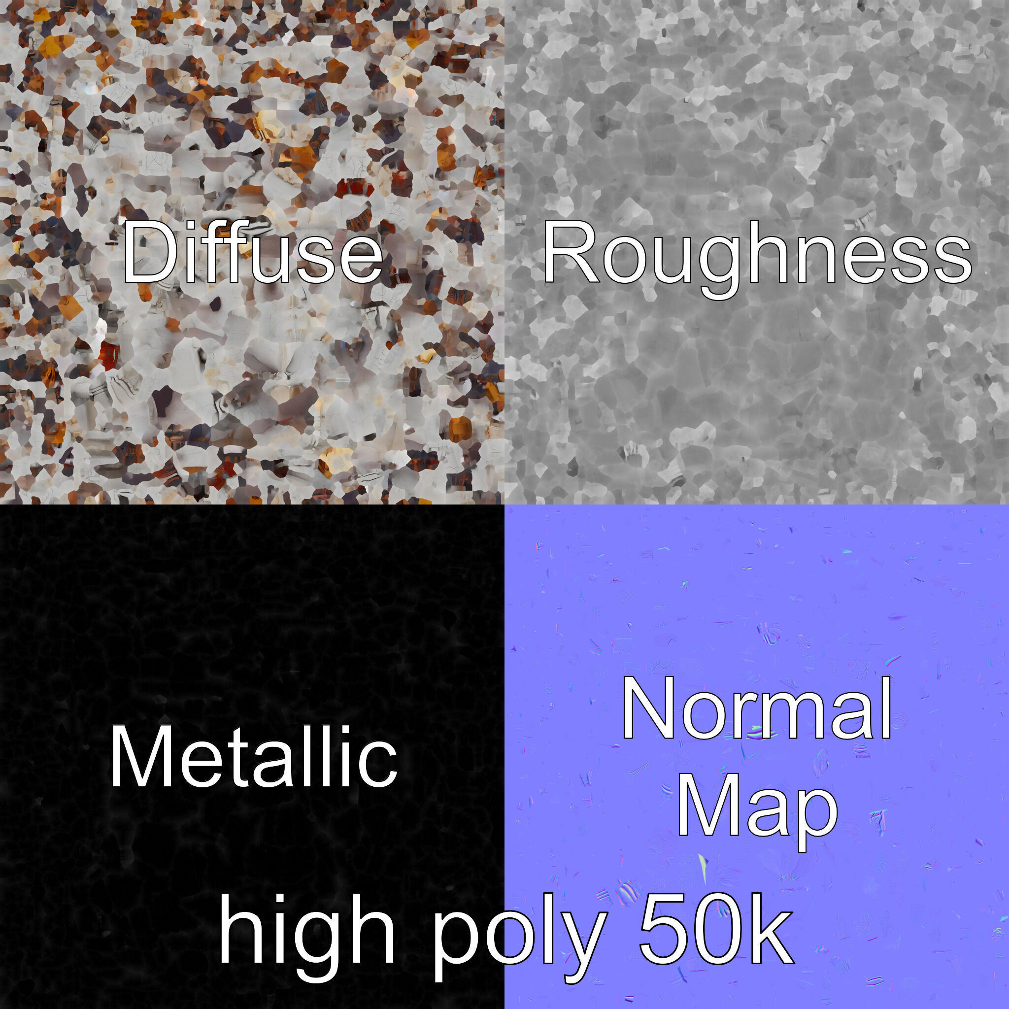 Eroded Library Collapse Environmental Scene model pack Low-poly 3D model_1