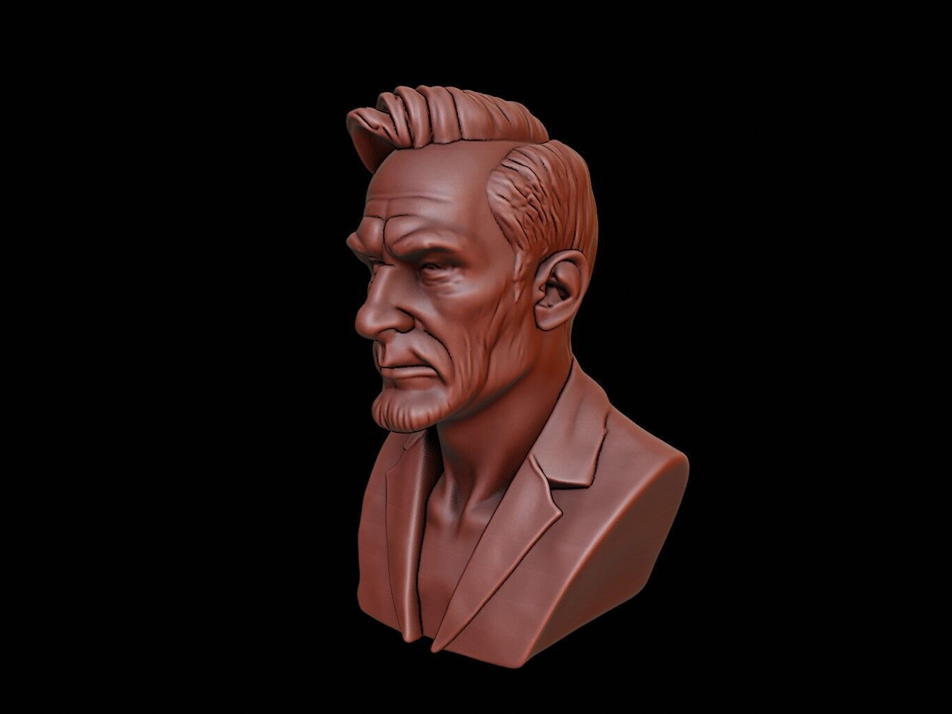Artist Bust 3D print model_2