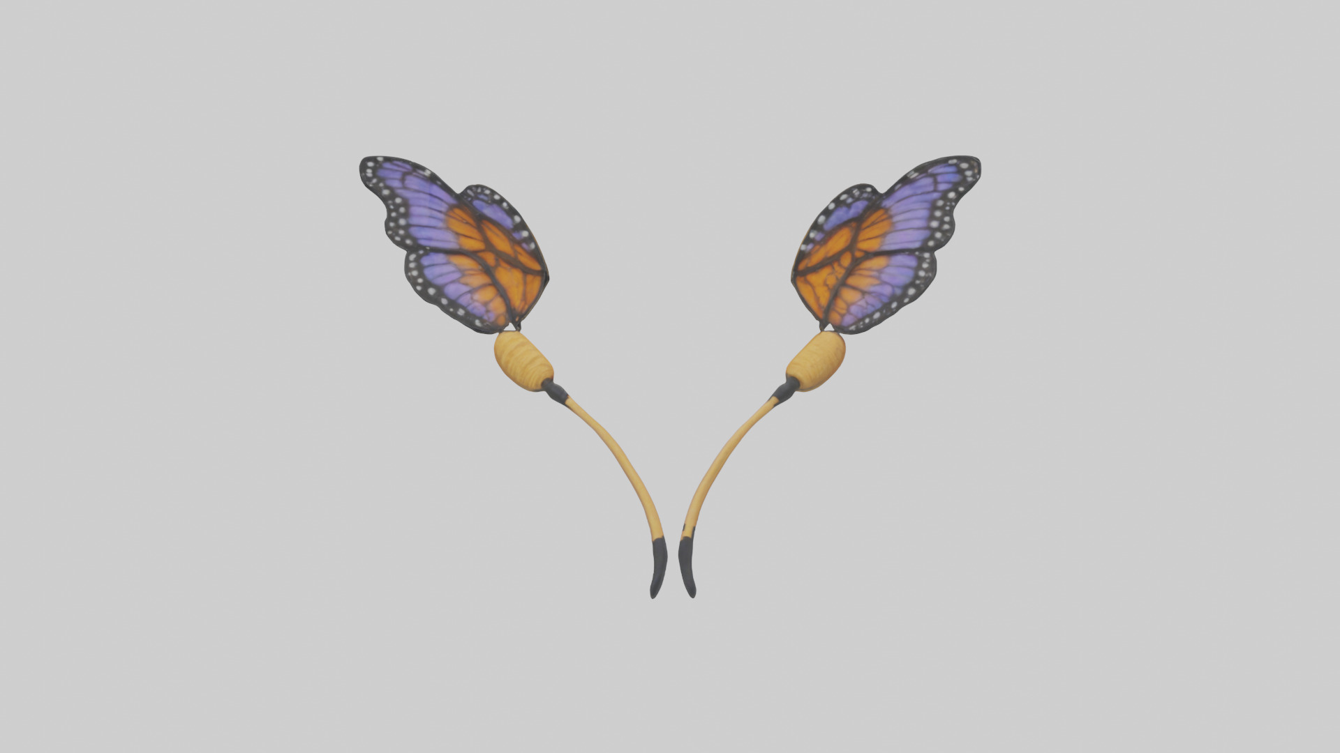 Butterfly Antennae Model Low-poly 3D model_9