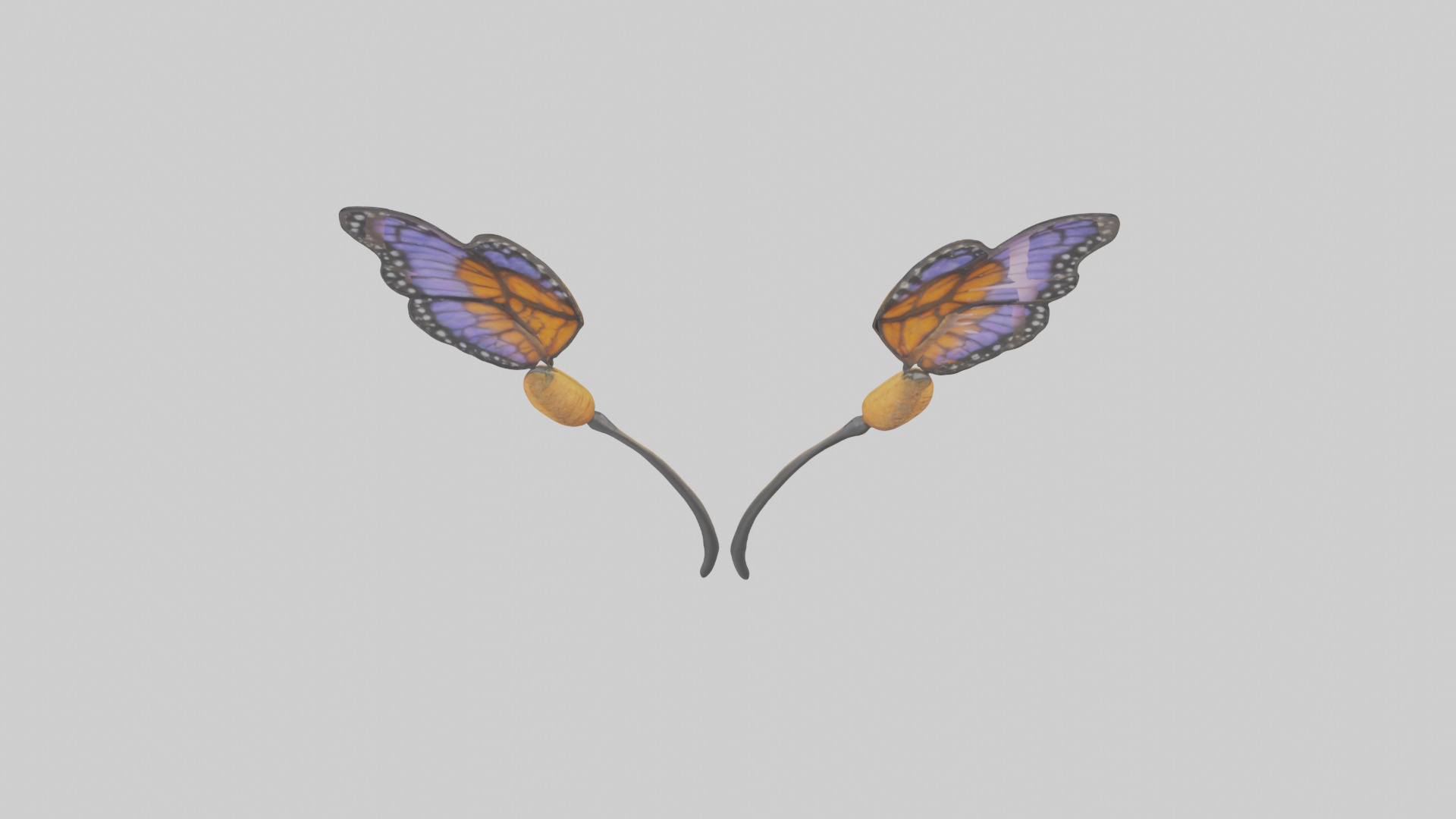 Butterfly Antennae Model Low-poly 3D model_15