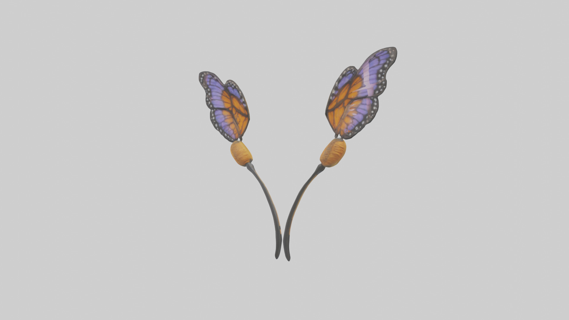 Butterfly Antennae Model Low-poly 3D model_2