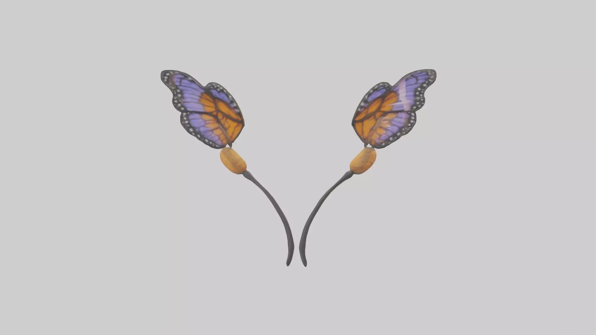 Butterfly Antennae Model Low-poly 3D model_0