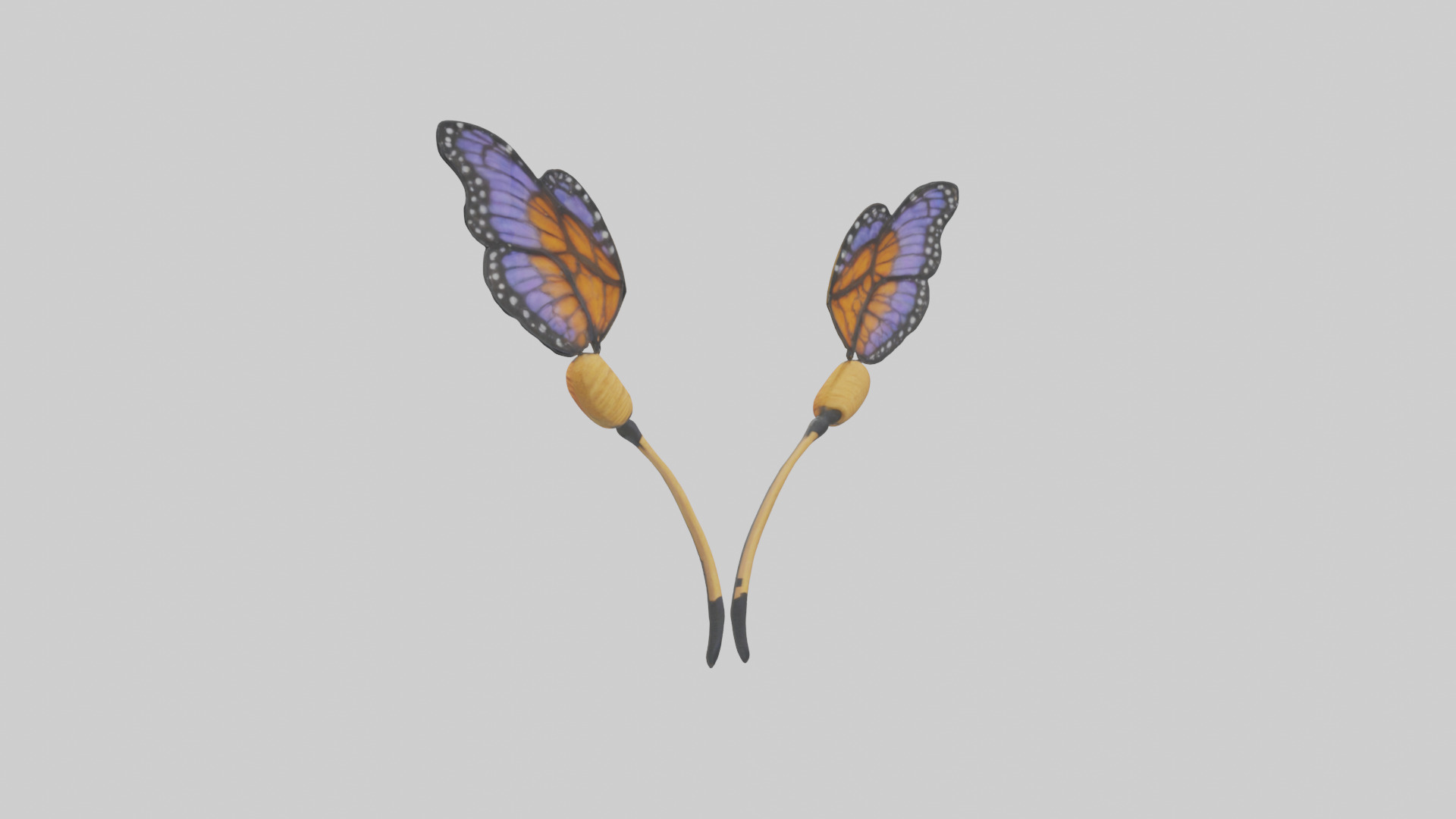 Butterfly Antennae Model Low-poly 3D model_11