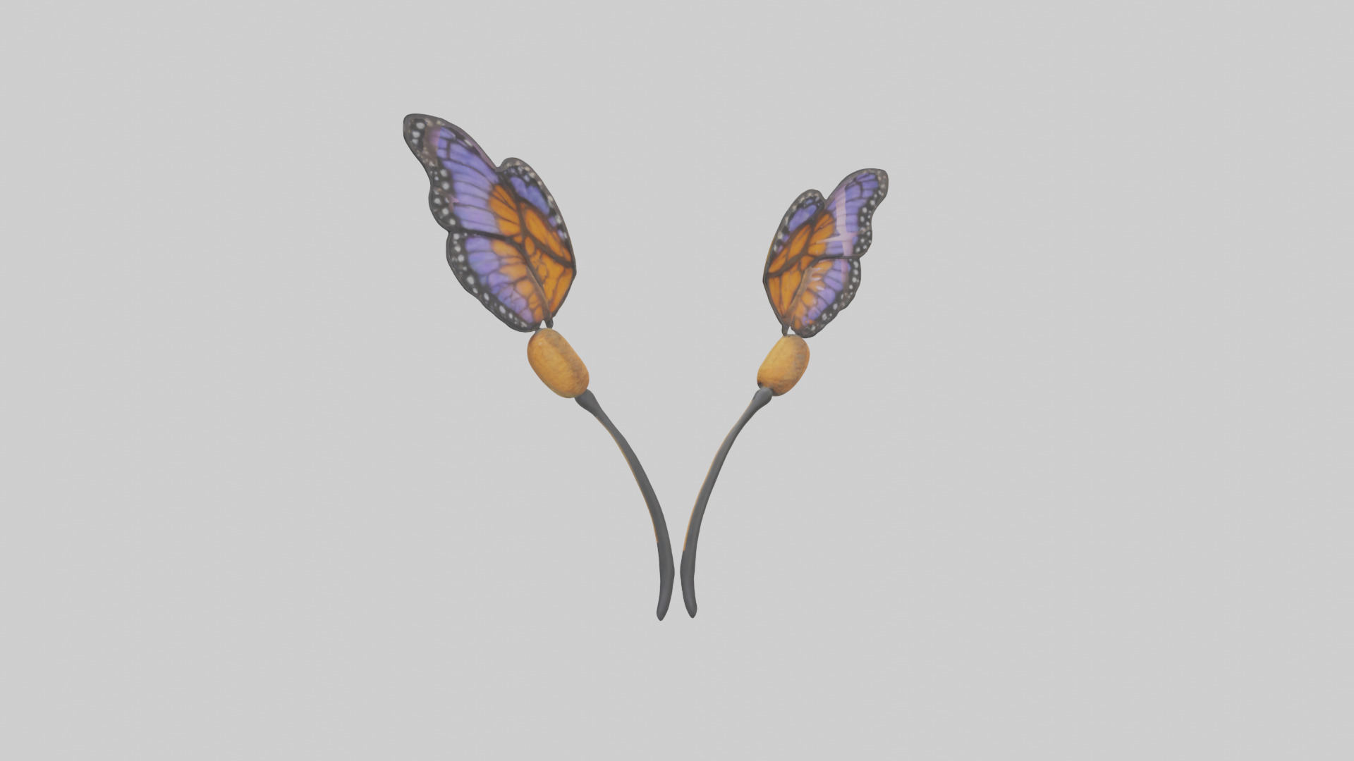 Butterfly Antennae Model Low-poly 3D model_1